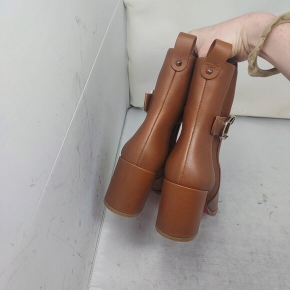 Christian Louboutin Brown Leather CL Chelsea Heel Boot - Picture 11 of 12